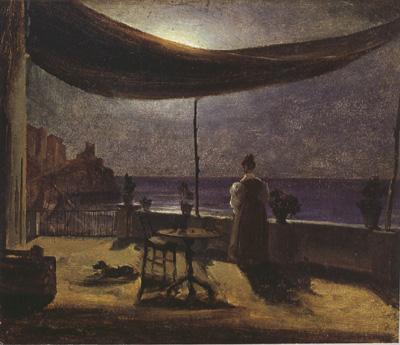 Thomas Fearnley Moonlight in Amalfi (mk22) Sweden oil painting art